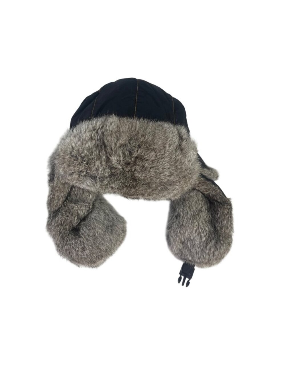 Mad Bomber Rabbit Fur Winter Trapper Hat XL Black Gray - Picture 1 of 8